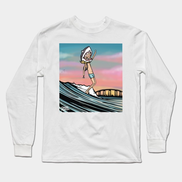 sunSET wave Long Sleeve T-Shirt by DavesNotHome